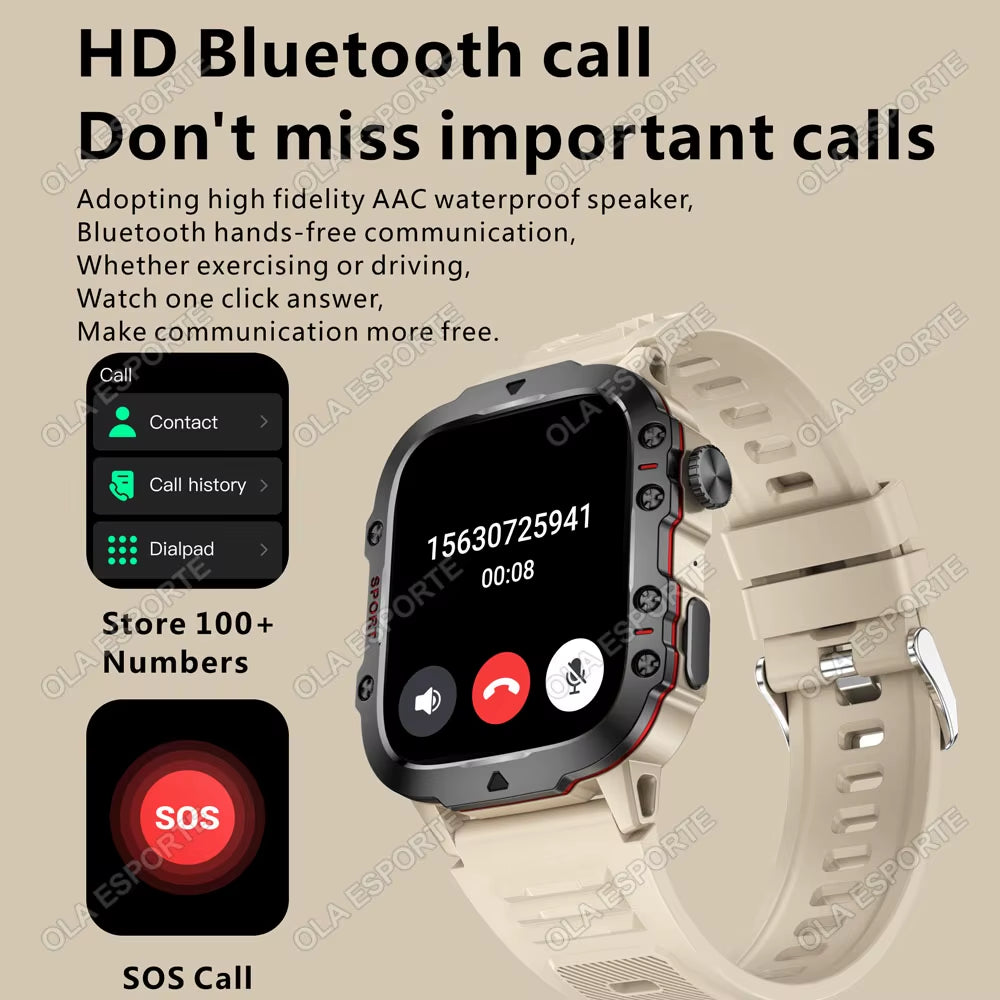 Introducing the Cutting-Edge Original Men Smartwatch: Your Ultimate Fitness Companion with Bluetooth Calling and IP68 Waterproofing - Perfect for Android and iOS Devices!