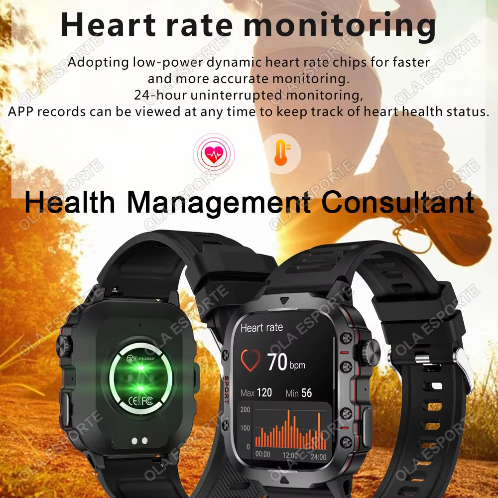 Introducing the Cutting-Edge Original Men Smartwatch: Your Ultimate Fitness Companion with Bluetooth Calling and IP68 Waterproofing - Perfect for Android and iOS Devices!