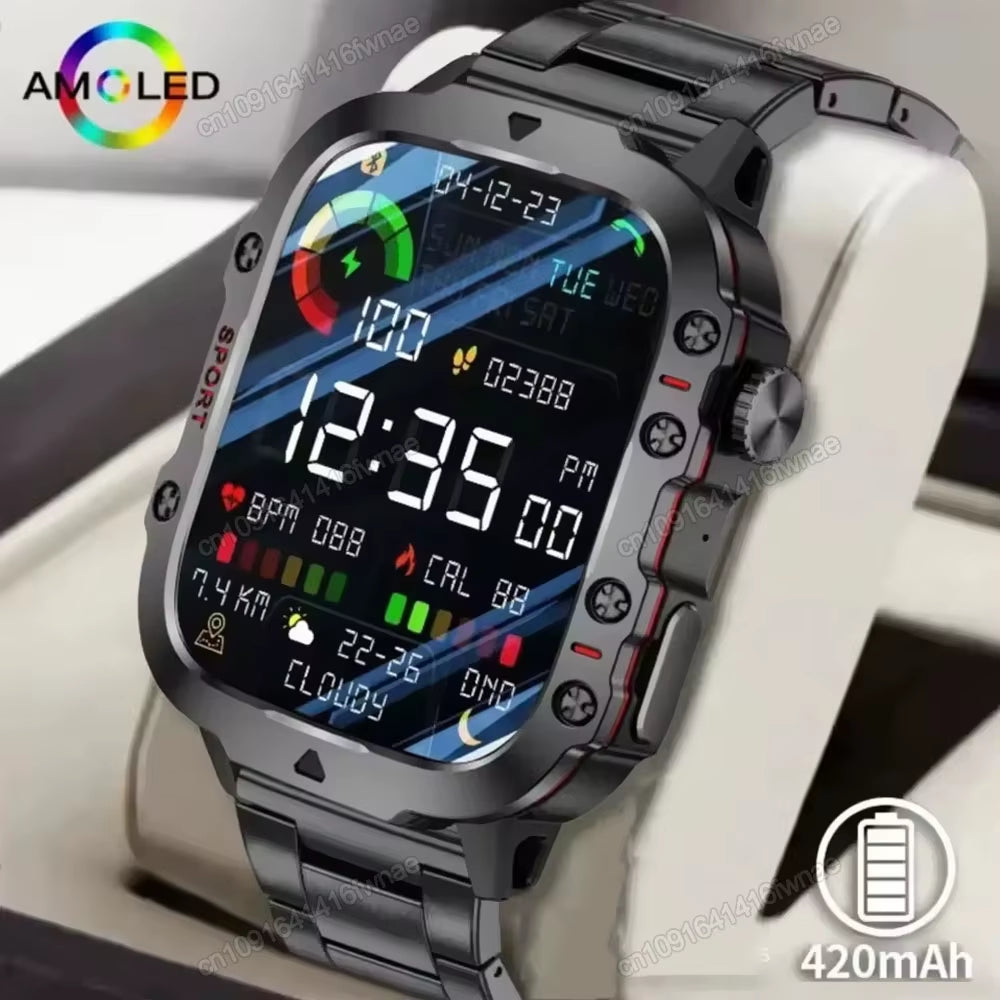 Introducing the Cutting-Edge Original Men Smartwatch: Your Ultimate Fitness Companion with Bluetooth Calling and IP68 Waterproofing - Perfect for Android and iOS Devices!