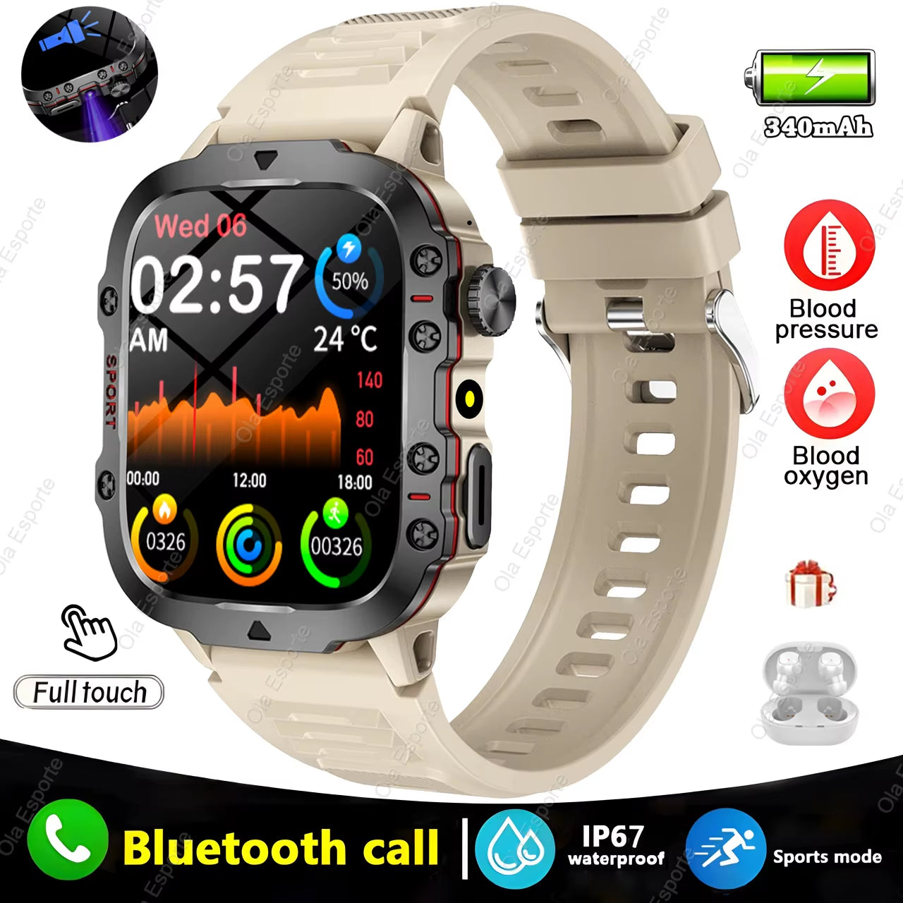 Introducing the Cutting-Edge Original Men Smartwatch: Your Ultimate Fitness Companion with Bluetooth Calling and IP68 Waterproofing - Perfect for Android and iOS Devices!